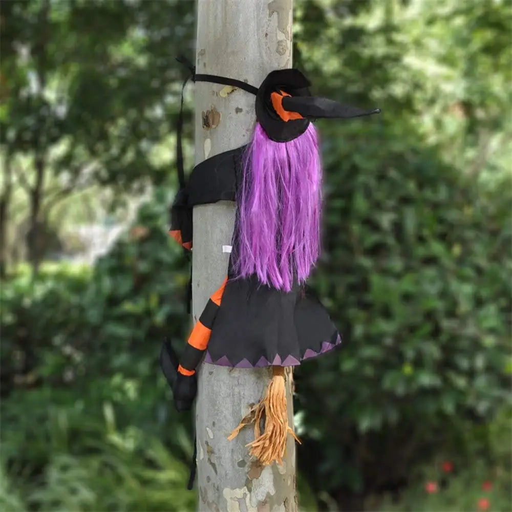 Halloween Flying Witch Tree Decoration - Classic Outdoor Pendant for Yard, Lawn, Patio, and Porch Decor