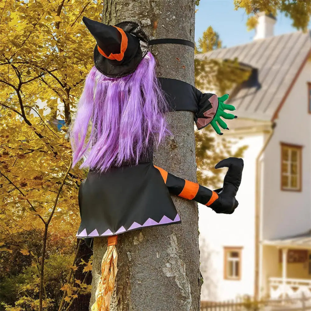Halloween Flying Witch Tree Decoration - Classic Outdoor Pendant for Yard, Lawn, Patio, and Porch Decor