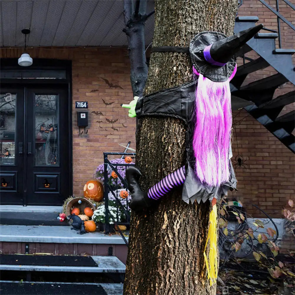 Halloween Flying Witch Tree Decoration - Classic Outdoor Pendant for Yard, Lawn, Patio, and Porch Decor