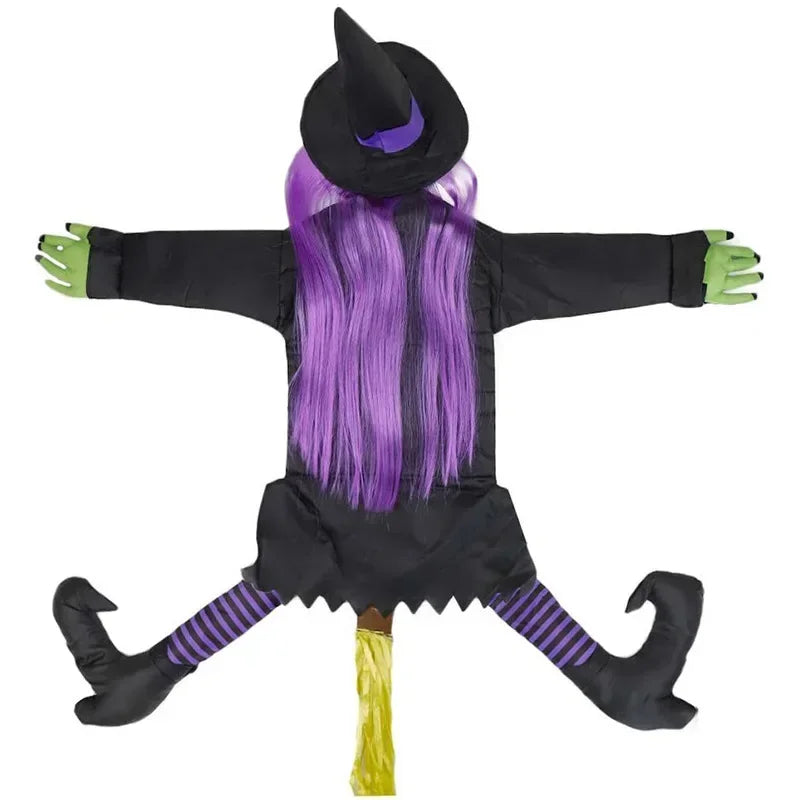 Halloween Flying Witch Tree Decoration - Classic Outdoor Pendant for Yard, Lawn, Patio, and Porch Decor