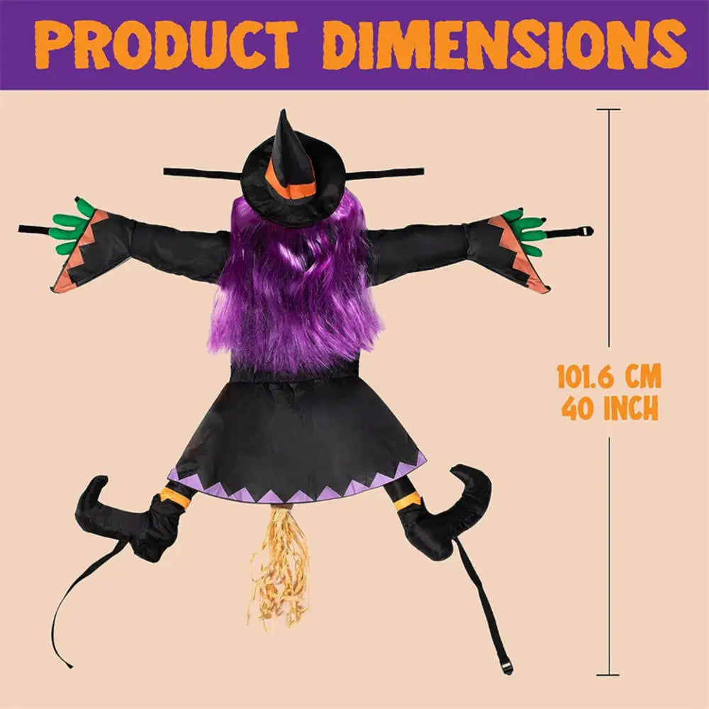 Halloween Flying Witch Tree Decoration - Classic Outdoor Pendant for Yard, Lawn, Patio, and Porch Decor
