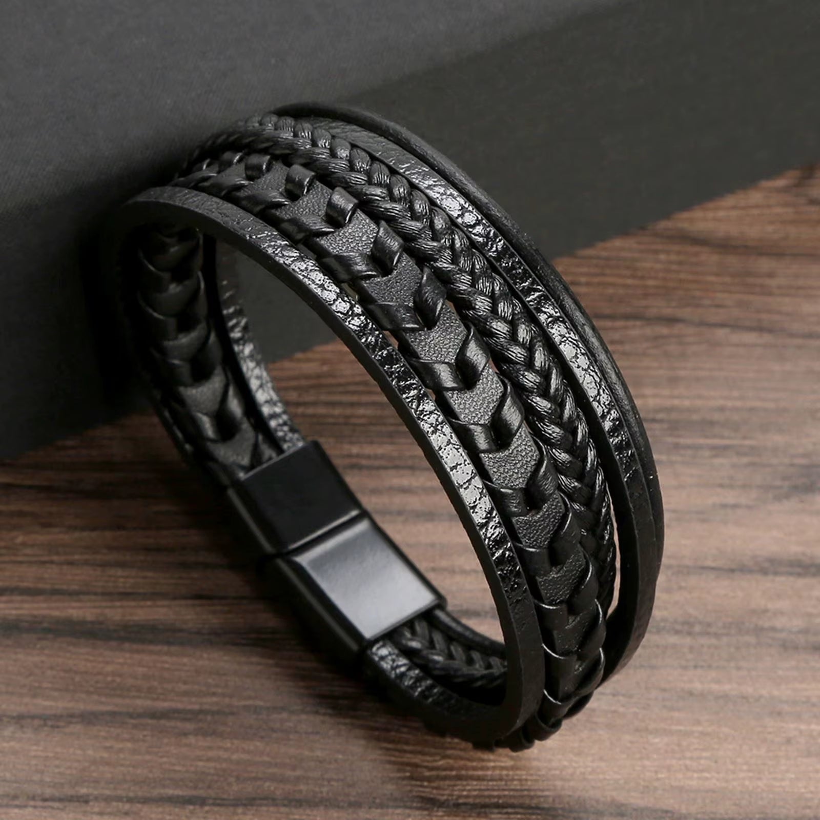 Hot Fashion Beads Leather Bracelet Men Classic Tiger Eye Beaded Multi Layer Leather Bracelet for Men Jewelry 2023 Gift